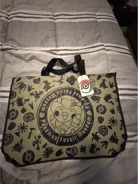 Pokemon Center x Fossil Museum Aerodactyl Large Tote Bag Gray/Black EXCLUSIVE